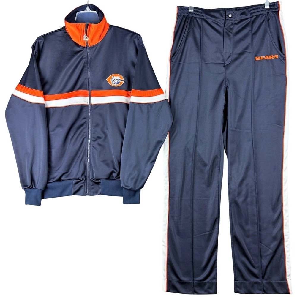 Vtg 90s Starter Chicago Bears Men's L NFL Track Suit Matching Jacket Pants Set